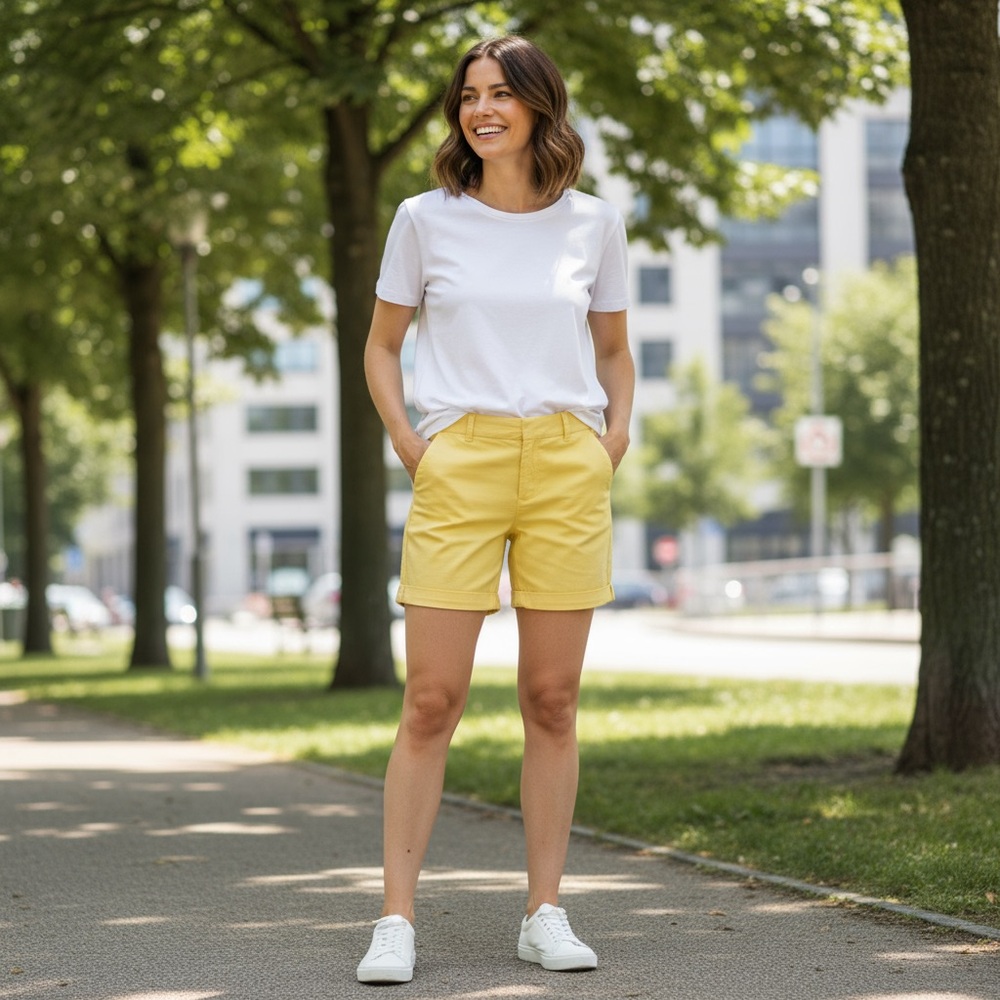 Lilly Pulitzer Yellow Bermuda Shorts Tailored Casual Style